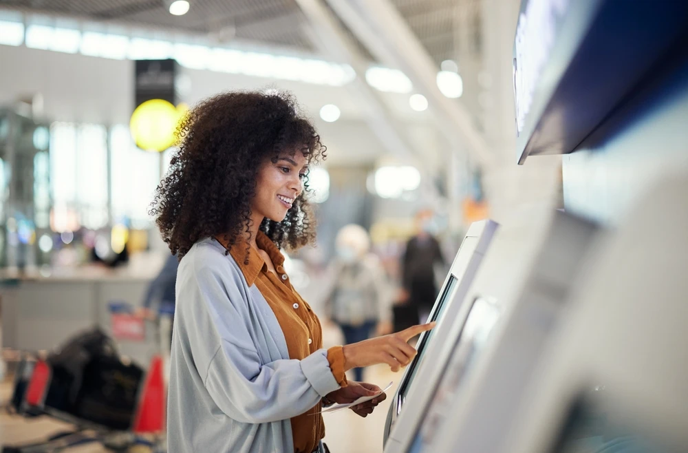 Women using modern retail store system